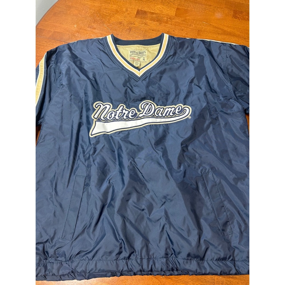Steve and Barry's Windbreaker Mens XL Navy Notre Dame Pullover V-Neck Jacket - Picture 4 of 9